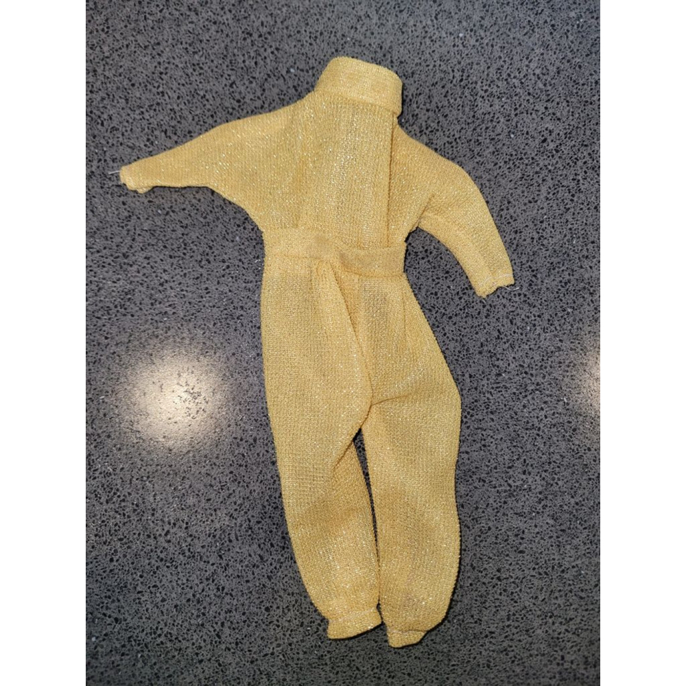 Vintage Barbie Gold Lame Jumpsuit 1970s 1980s Disco Dance Outfit Mattel